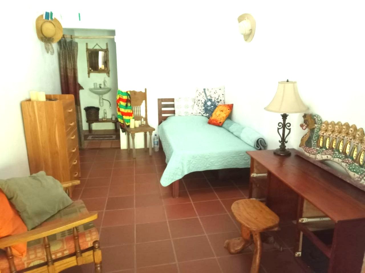 Cozy wooden guesthouse with jungle views